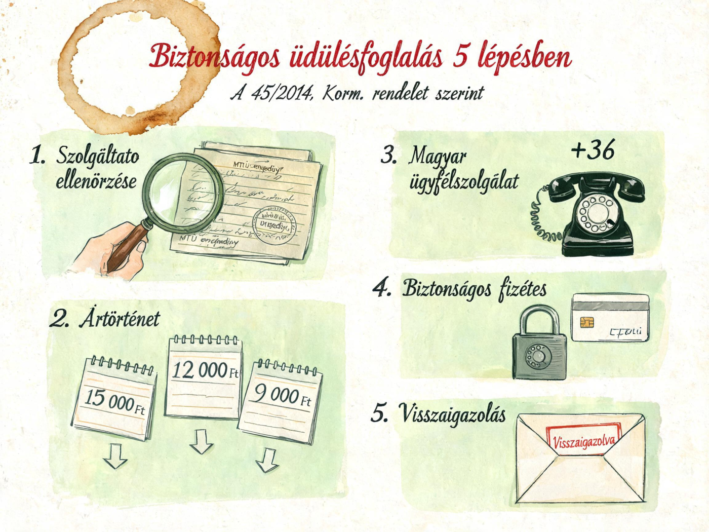 A foglalási folyamat lépéseinek diagramja szolgáltatóellenőrzéssel
